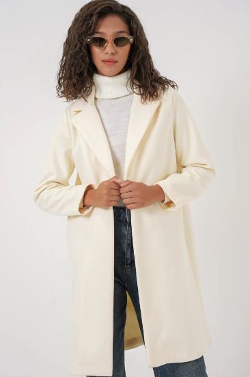 9085 Kaşe Kaban - Krem resmi
